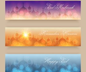 Shiny background Eid mubarak banner vector