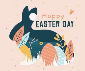 Silhouette easter card vector