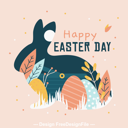 Silhouette easter card vector