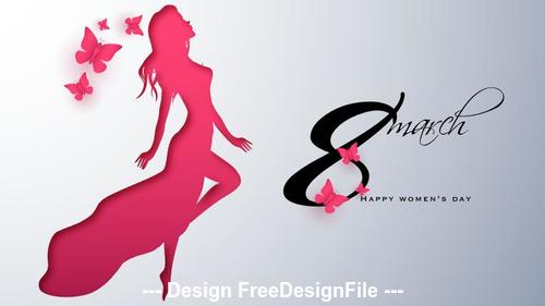 Silhouette people and march 8 international womens day vector