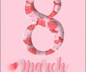 Simple womens day greeting card vector