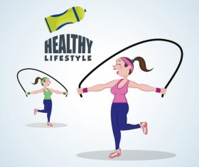 Skipping rope icon vector