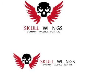 Skull Wings Logo vector