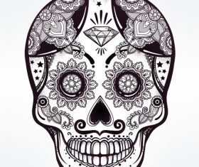 Skull hand drawn icon vector