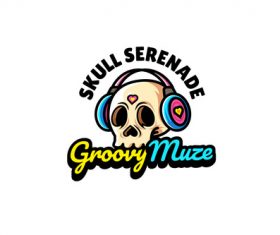 Skull headphone mascot logo vector