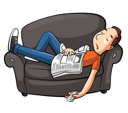 Sleeping on the couch cartoon character vector free download