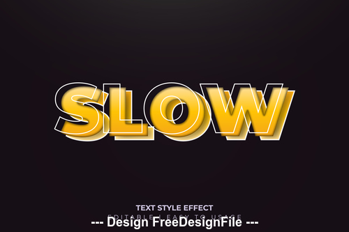 Slow 3d font effect editable text vector
