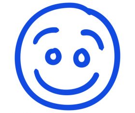 Smile hand drawn emoji vector
