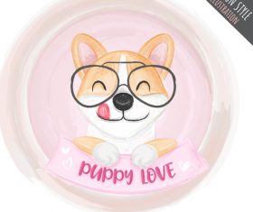 Smiling dog cartoon illustration vector
