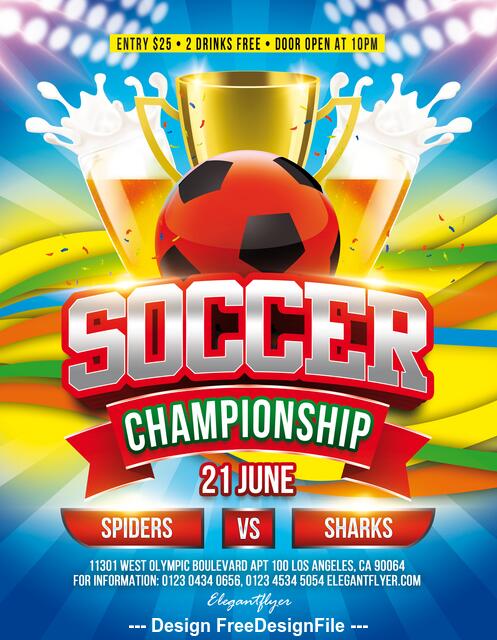 Soccer Championship Flyer PSD Template Free Download