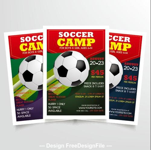 Soccer camp poster vector