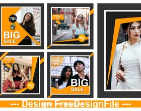 Social media sales banner vector