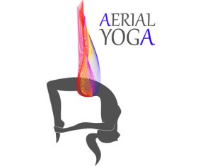 Soft Aerial yoga logo vector