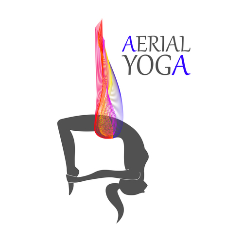 Soft Aerial yoga logo vector