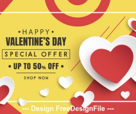 Special offer Valentines day flyer vector