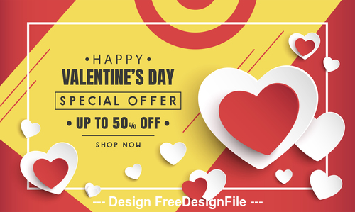Special offer Valentines day flyer vector