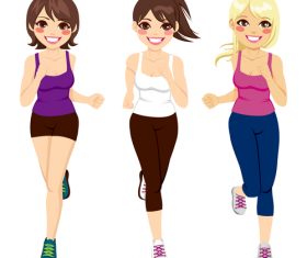 Sporty girl cartoon vector