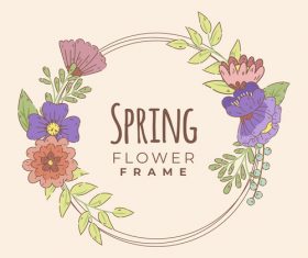 Spring flower decoration frame vector