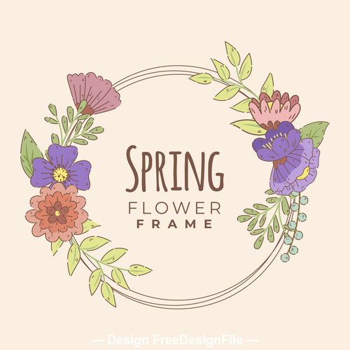 Spring flower decoration frame vector free download
