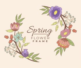 Spring flower frame vector