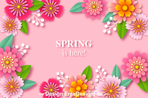 Spring is here card vector
