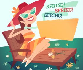 Spring outing woman vector