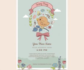 Spring party card vector