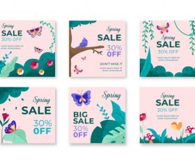 Spring sale event flyer vector