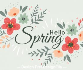 Spring say hello card vector