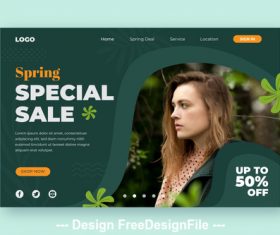 Spring special sale page template vector