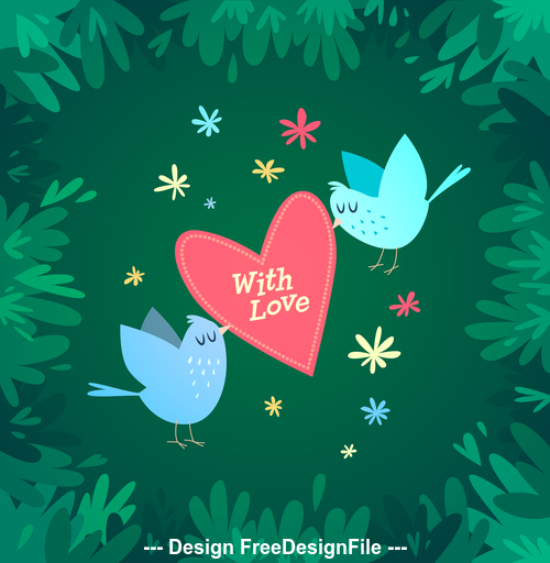 Spring with love cartoon vector