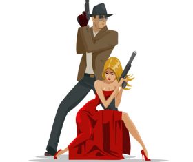 Spy cartoon illustration vector