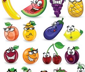 Strawberry cucumber fruit emoji cartoon icon vector