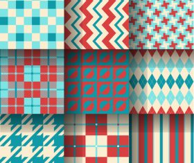 Striped and checkered pattern seamless vector