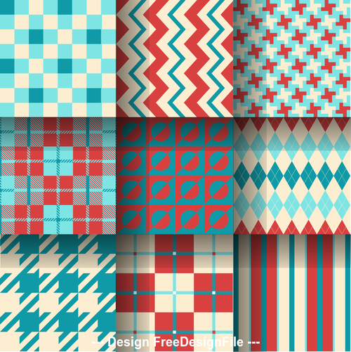 Striped and checkered pattern seamless vector