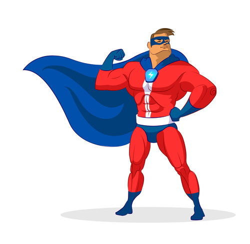 Strong superman cartoon vector