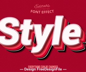 Style 3d font effect editable text vector