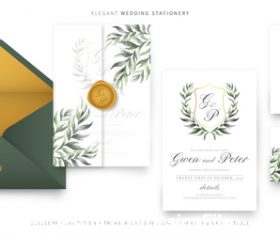 Stylish wedding invitations template vector