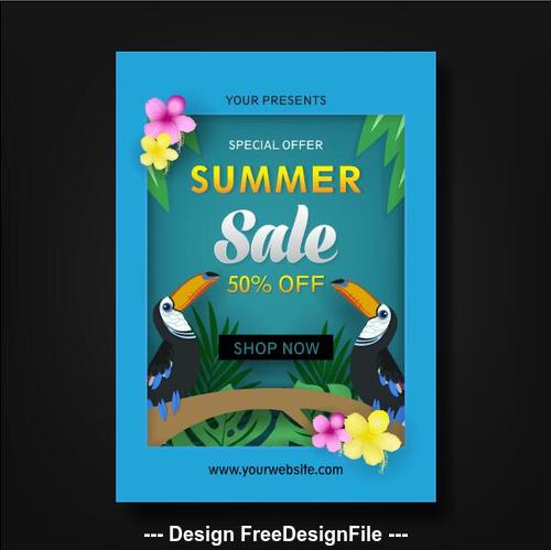 Summer special promotion poster vector