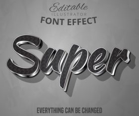 Super 3d font text effect vector