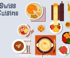 Swiss cuisine vector