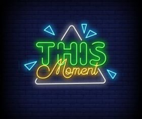 THIS neon signs style text vector