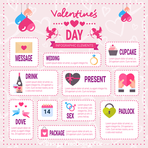 Tags infographics valentines day vector