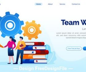 Team work cartoon illustration vector