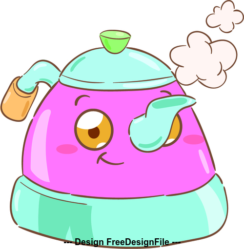 Teapot cartoon illustration vector