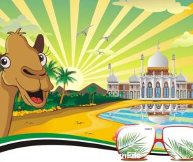 The scenery the Arab Palace on the coast vector