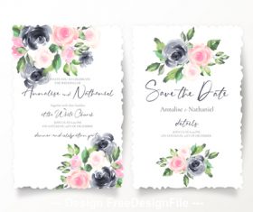 Tiling wedding invitations template vector