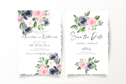 Tiling wedding invitations template vector