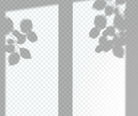 Transparent window shadow leaves effect vector