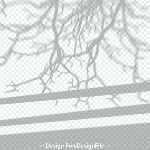 Tree branch transparent shadow effect vector
